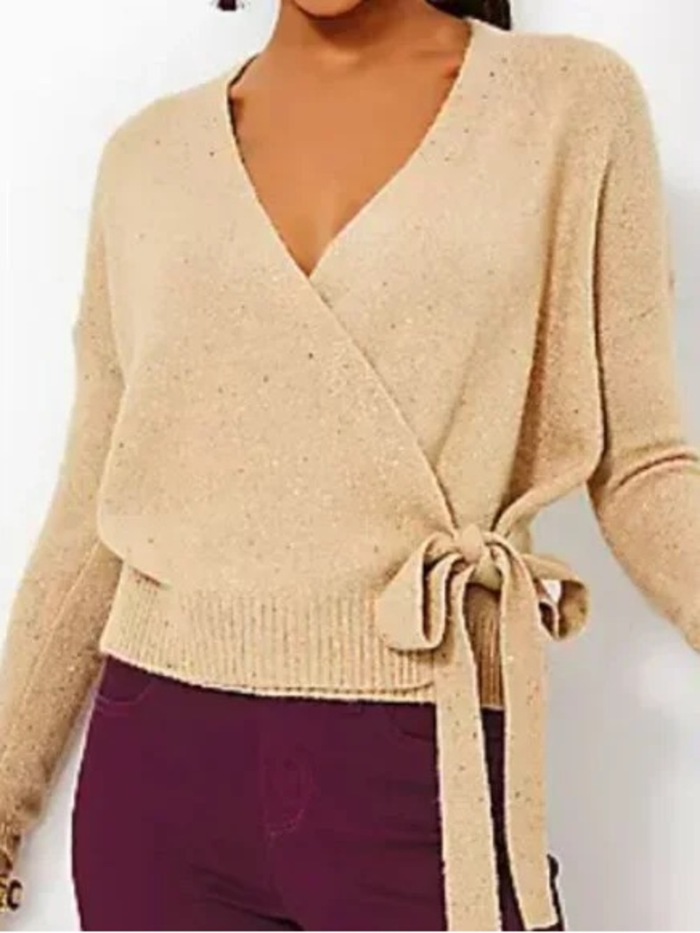 Lilly Pulitzer Dixie Wrap Sweater XS
 - Tan